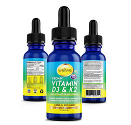 Liquid Vitamin D3 K2 Drops with MCT Oil 5000 IU - Vegan, No Taste, No Odor, Soy-Free, Gluten Free, Non-GMO, 1000 IU per Drop, Boosts Energy Levels & Immune System, Supports Heart & Bones Health
