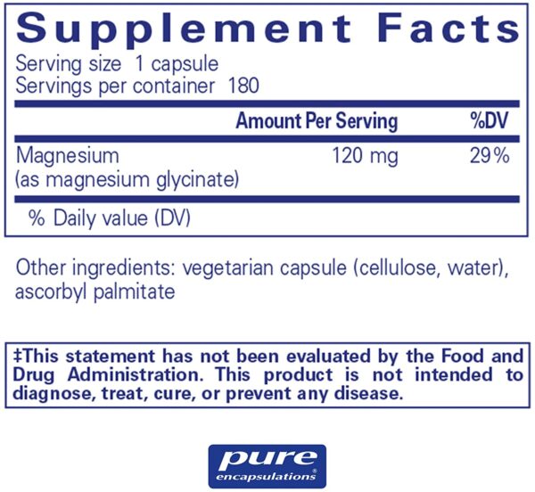 Pure Encapsulations - Magnesium (Glycinate) - Supports Enzymatic and Physiological Functions - 180 Capsules